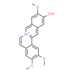 ChemSpider 2D Image | 11-Hydroxy-2,3,10-trimethoxyisoquinolino[3,2-a]isoquinolinium | C20H18NO4
