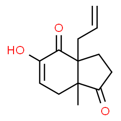 ChemSpider 2D Image | 3a-Allyl-5-hydroxy-7a-methyl-3,3a,7,7a-tetrahydro-1H-indene-1,4(2H)-dione | C13H16O3
