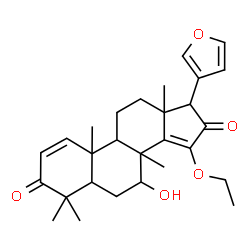 ChemSpider 2D Image | 15-Ethoxy-17-(3-furyl)-7-hydroxy-4,4,8-trimethylandrosta-1,14-diene-3,16-dione | C28H36O5