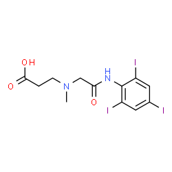 ChemSpider 2D Image | N-Methyl-N-{2-oxo-2-[(2,4,6-triiodophenyl)amino]ethyl}-beta-alanine | C12H13I3N2O3