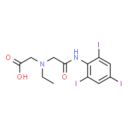 ChemSpider 2D Image | (Ethyl{2-oxo-2-[(2,4,6-triiodophenyl)amino]ethyl}amino)acetic acid | C12H13I3N2O3