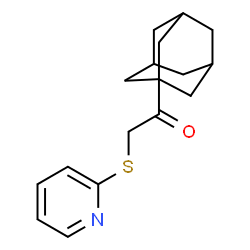 ChemSpider 2D Image | 1-(Adamantan-1-yl)-2-(2-pyridinylsulfanyl)ethanone | C17H21NOS