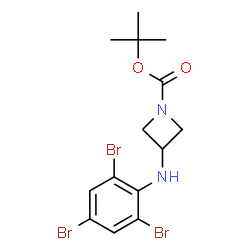 ChemSpider 2D Image | 2-Methyl-2-propanyl 3-[(2,4,6-tribromophenyl)amino]-1-azetidinecarboxylate | C14H17Br3N2O2