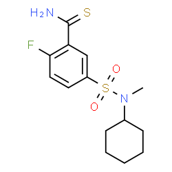 ChemSpider 2D Image | 5-[Cyclohexyl(methyl)sulfamoyl]-2-fluorobenzenecarbothioamide | C14H19FN2O2S2