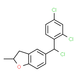 ChemSpider 2D Image | 5-[Chloro(2,4-dichlorophenyl)methyl]-2-methyl-2,3-dihydro-1-benzofuran | C16H13Cl3O