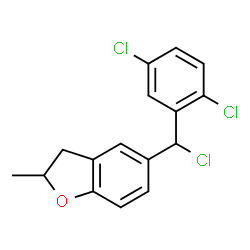 ChemSpider 2D Image | 5-[Chloro(2,5-dichlorophenyl)methyl]-2-methyl-2,3-dihydro-1-benzofuran | C16H13Cl3O