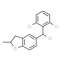 ChemSpider 2D Image | 5-[Chloro(2,6-dichlorophenyl)methyl]-2-methyl-2,3-dihydro-1-benzofuran | C16H13Cl3O