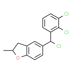 ChemSpider 2D Image | 5-[Chloro(2,3-dichlorophenyl)methyl]-2-methyl-2,3-dihydro-1-benzofuran | C16H13Cl3O