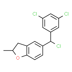 ChemSpider 2D Image | 5-[Chloro(3,5-dichlorophenyl)methyl]-2-methyl-2,3-dihydro-1-benzofuran | C16H13Cl3O