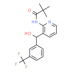 ChemSpider 2D Image | N-(3-{Hydroxy[3-(trifluoromethyl)phenyl]methyl}-2-pyridinyl)-2,2-dimethylpropanamide | C18H19F3N2O2