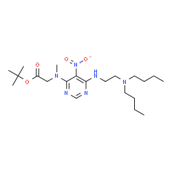 ChemSpider 2D Image | 2-Methyl-2-propanyl N-(6-{[2-(dibutylamino)ethyl]amino}-5-nitro-4-pyrimidinyl)-N-methylglycinate | C21H38N6O4