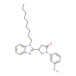 ChemSpider 2D Image | 1-(3-Methoxyphenyl)-4-(1-nonyl-1H-benzimidazol-2-yl)-2-pyrrolidinone | C27H35N3O2