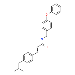 ChemSpider 2D Image | 3-(4-Isobutylphenyl)-N-(4-phenoxybenzyl)acrylamide | C26H27NO2