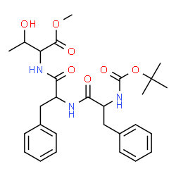 ChemSpider 2D Image | Methyl N-{[(2-methyl-2-propanyl)oxy]carbonyl}phenylalanylphenylalanylthreoninate | C28H37N3O7