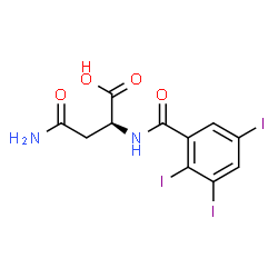 ChemSpider 2D Image | N~2~-(2,3,5-Triiodobenzoyl)-L-asparagine | C11H9I3N2O4