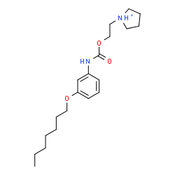 ChemSpider 2D Image | 1-[2-({[3-(Heptyloxy)phenyl]carbamoyl}oxy)ethyl]pyrrolidinium | C20H33N2O3