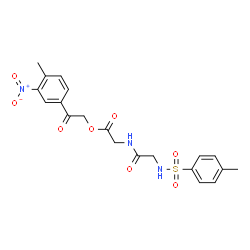 ChemSpider 2D Image | 2-(4-Methyl-3-nitrophenyl)-2-oxoethyl N-[(4-methylphenyl)sulfonyl]glycylglycinate | C20H21N3O8S