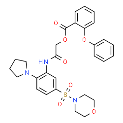 ChemSpider 2D Image | 2-{[5-(4-Morpholinylsulfonyl)-2-(1-pyrrolidinyl)phenyl]amino}-2-oxoethyl 2-phenoxybenzoate | C29H31N3O7S