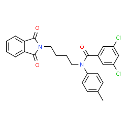 ChemSpider 2D Image | 3,5-Dichloro-N-[4-(1,3-dioxo-1,3-dihydro-2H-isoindol-2-yl)butyl]-N-(4-methylphenyl)benzamide | C26H22Cl2N2O3