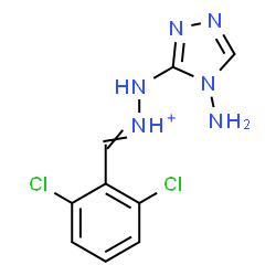 ChemSpider 2D Image | 2-(4-Amino-4H-1,2,4-triazol-3-yl)-1-(2,6-dichlorobenzylidene)hydrazinium | C9H9Cl2N6