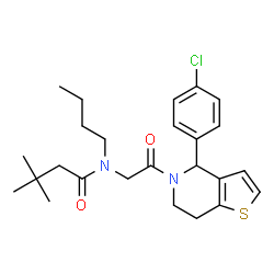 ChemSpider 2D Image | N-Butyl-N-{2-[4-(4-chlorophenyl)-6,7-dihydrothieno[3,2-c]pyridin-5(4H)-yl]-2-oxoethyl}-3,3-dimethylbutanamide | C25H33ClN2O2S