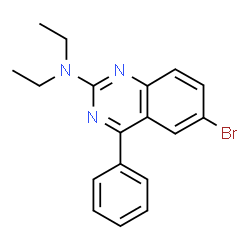 ChemSpider 2D Image | 6-Bromo-N,N-diethyl-4-phenyl-2-quinazolinamine | C18H18BrN3