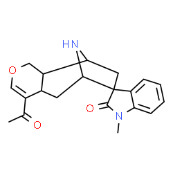 ChemSpider 2D Image | 6'-Acetyl-1-methylspiro[indole-3,10'-[4]oxa[12]azatricyclo[7.2.1.0~2,7~]dodec[5]en]-2(1H)-one | C20H22N2O3