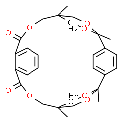 ChemSpider 2D Image | 1,6,9,22-Tetramethyl-7,11,20,24,25,28-hexaoxapentacyclo[20.2.2.2~2,5~.2~6,9~.0~13,18~]triaconta-2,4,13,15,17,29-hexaene-12,19-dione | C28H32O8