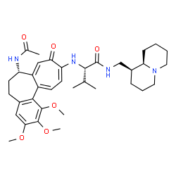 ChemSpider 2D Image | N~2~-[(7S)-7-Acetamido-1,2,3-trimethoxy-9-oxo-5,6,7,9-tetrahydrobenzo[a]heptalen-10-yl]-N-[(1S,9aR)-octahydro-2H-quinolizin-1-ylmethyl]-L-valinamide | C36H50N4O6