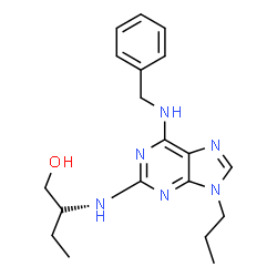 ChemSpider 2D Image | (2S)-2-{[6-(Benzylamino)-9-propyl-9H-purin-2-yl]amino}-1-butanol | C19H26N6O