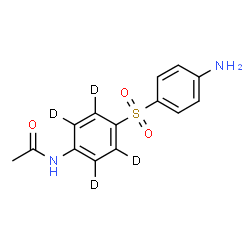 ChemSpider 2D Image | N-{4-[(4-Aminophenyl)sulfonyl](~2~H_4_)phenyl}acetamide | C14H10D4N2O3S