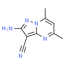 ChemSpider 2D Image | 2-Amino-5,7-dimethylpyrazolo[1,5-a]pyrimidine-3-carbonitrile | C9H9N5