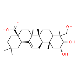 ChemSpider 2D Image | (2alpha,3alpha,5xi,18alpha)-2,3,23-Trihydroxyolean-12-en-28-oic acid | C30H48O5