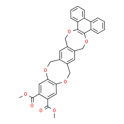 ChemSpider 2D Image | Dimethyl 12,21-dihydro-10H,19H-phenanthro[9',10':3,4][2,5]benzodioxocino[8,9-c][1,6]benzodioxocine-15,16-dicarboxylate | C34H26O8