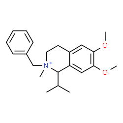 ChemSpider 2D Image | 2-Benzyl-1-isopropyl-6,7-dimethoxy-2-methyl-1,2,3,4-tetrahydroisoquinolinium | C22H30NO2