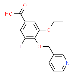 ChemSpider 2D Image | 3-Ethoxy-5-iodo-4-(3-pyridinylmethoxy)benzoic acid | C15H14INO4