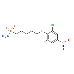 ChemSpider 2D Image | 5-(2,6-Dichloro-4-nitrophenoxy)-1-pentanesulfonamide | C11H14Cl2N2O5S