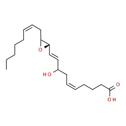 ChemSpider 2D Image | (5Z,9E)-8-Hydroxy-10-{(2S)-3-[(2Z)-2-octen-1-yl]-2-oxiranyl}-5,9-decadienoic acid | C20H32O4
