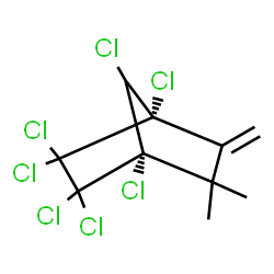 ChemSpider 2D Image | (1S,4S)-1,2,2,3,3,4,7-Heptachloro-5,5-dimethyl-6-methylenebicyclo[2.2.1]heptane | C10H9Cl7