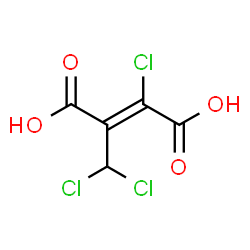 ChemSpider 2D Image | 2-Chloro-3-(dichloromethyl)-butenedioic acid | C5H3Cl3O4
