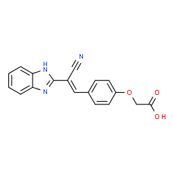 ChemSpider 2D Image | {4-[(E)-2-(1H-Benzimidazol-2-yl)-2-cyanovinyl]phenoxy}acetic acid | C18H13N3O3