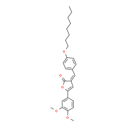 ChemSpider 2D Image | (3Z)-5-(3,4-Dimethoxyphenyl)-3-[4-(octyloxy)benzylidene]-2(3H)-furanone | C27H32O5