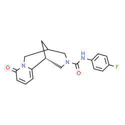 ChemSpider 2D Image | (1R)-N-(4-Fluorophenyl)-6-oxo-7,11-diazatricyclo[7.3.1.0~2,7~]trideca-2,4-diene-11-carboxamide | C18H18FN3O2