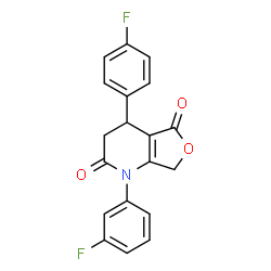 ChemSpider 2D Image | 1-(3-Fluorophenyl)-4-(4-fluorophenyl)-4,7-dihydrofuro[3,4-b]pyridine-2,5(1H,3H)-dione | C19H13F2NO3