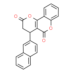 ChemSpider 2D Image | 4-(2-Naphthyl)-3,4-dihydro-2H,5H-pyrano[3,2-c]chromene-2,5-dione | C22H14O4