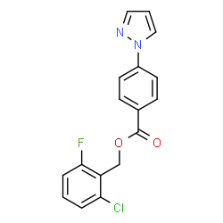 ChemSpider 2D Image | 2-Chloro-6-fluorobenzyl 4-(1H-pyrazol-1-yl)benzoate | C17H12ClFN2O2