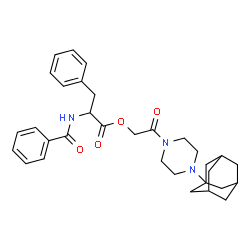 ChemSpider 2D Image | 2-[4-(Adamantan-1-yl)-1-piperazinyl]-2-oxoethyl N-benzoylphenylalaninate | C32H39N3O4