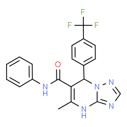 ChemSpider 2D Image | 5-Methyl-N-phenyl-7-[4-(trifluoromethyl)phenyl]-1,7-dihydro[1,2,4]triazolo[1,5-a]pyrimidine-6-carboxamide | C20H16F3N5O