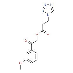 ChemSpider 2D Image | 2-(3-Methoxyphenyl)-2-oxoethyl 3-(1H-tetrazol-1-yl)propanoate | C13H14N4O4