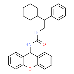 ChemSpider 2D Image | 1-(2-Cyclohexyl-2-phenylethyl)-3-(9H-xanthen-9-yl)urea | C28H30N2O2